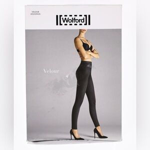 Wolford Velour “Suede” Black Leggings